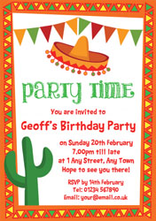 mexican hat party invitations