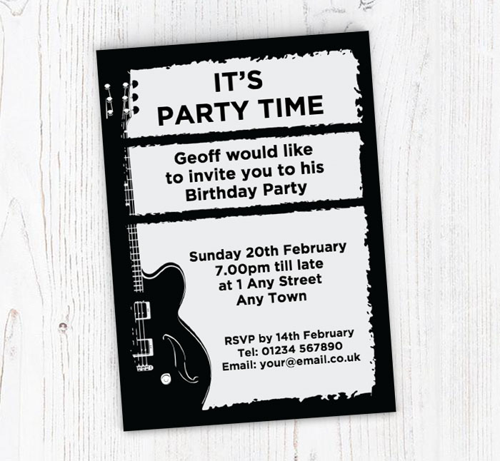 rock guitar invitations