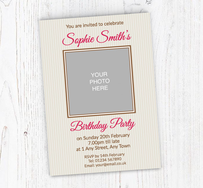 vintage photo upload invitations