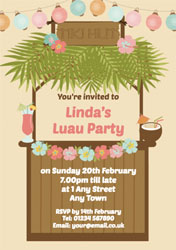tiki hut party invitations
