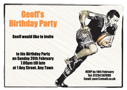 rugby party invitations