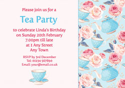 floral tea party invitations