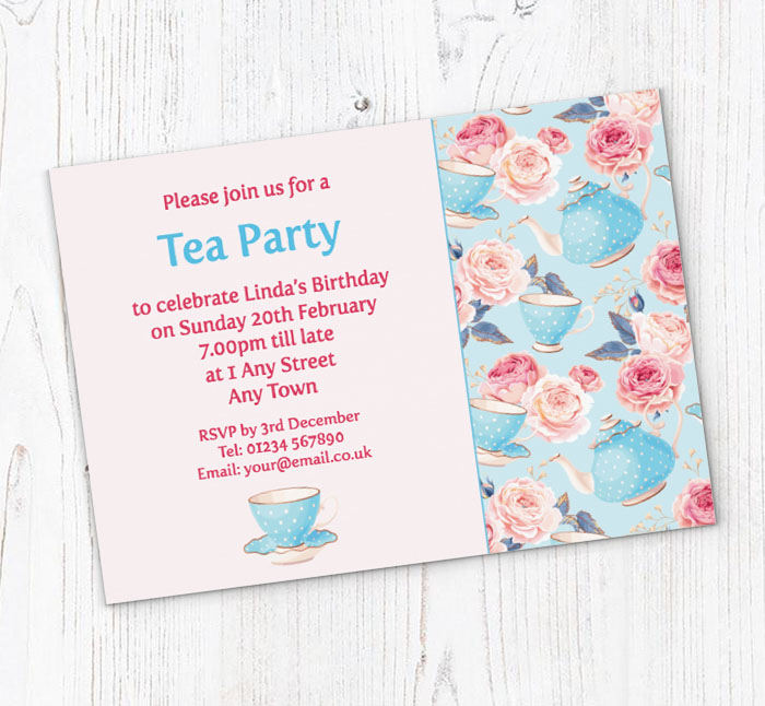 floral tea party invitations