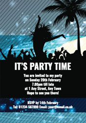 disco beach party invitations