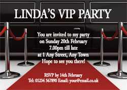 VIP limo party invitations