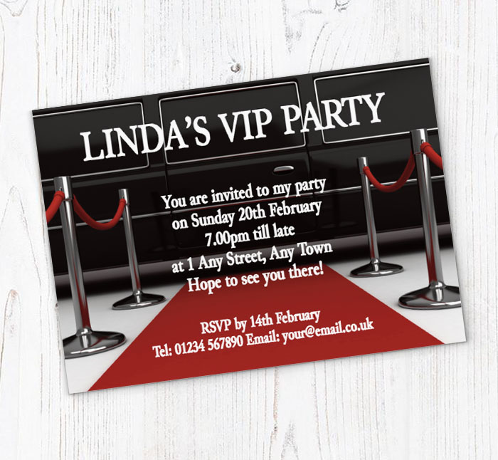 VIP limo party invitations