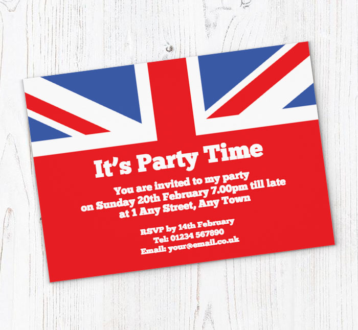 union jack party invitations