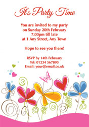 sketched flowers party invitations