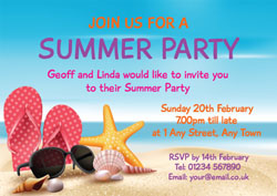 summer beach party invitations