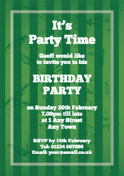 green stripes party invitations