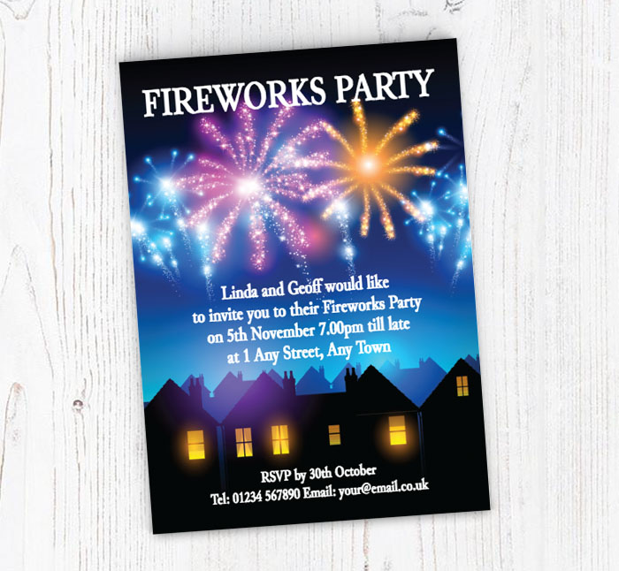 fireworks street party invitations