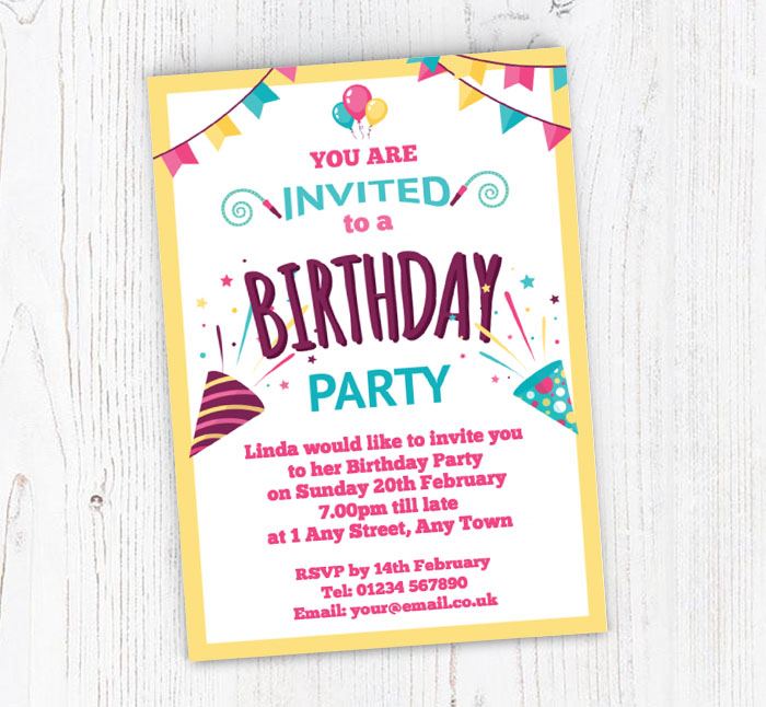 party poppers party invitations