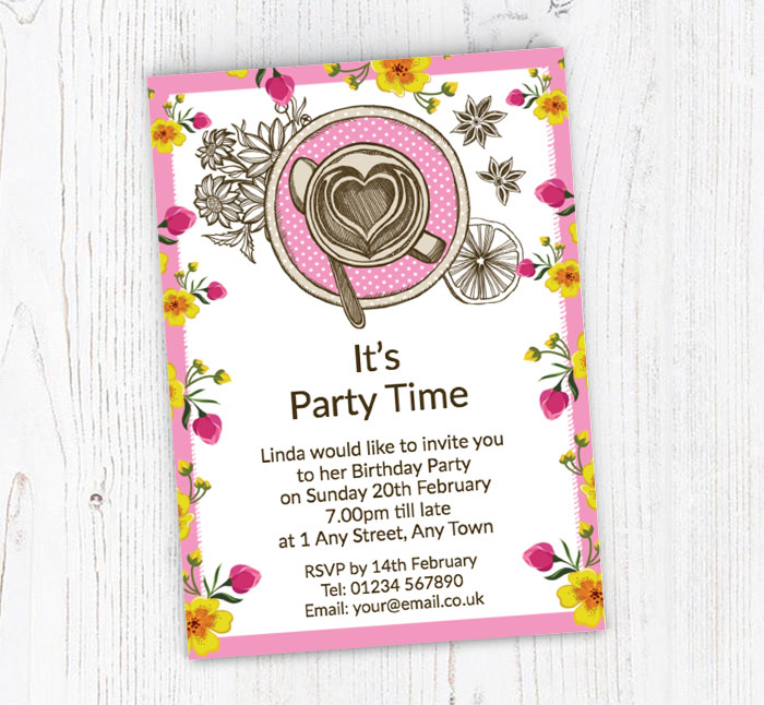 vintage tea party invitations