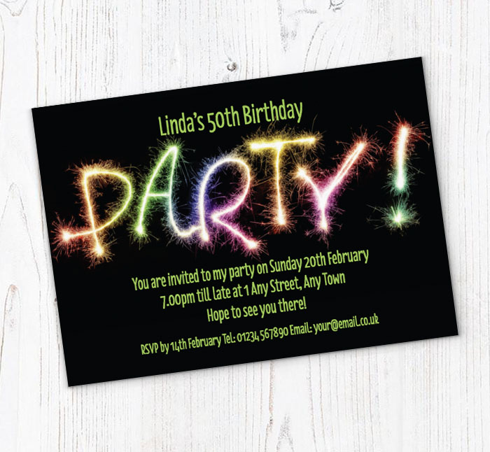 party sparklers party invitations