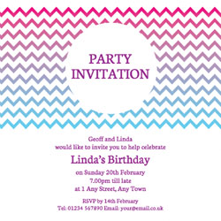 colourful zigzags party invitations