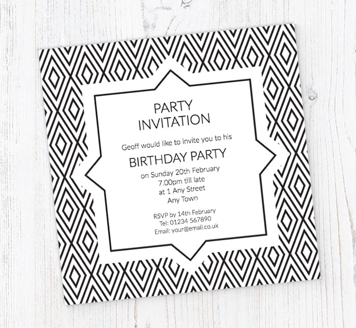 gatsby diamonds party invitations