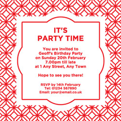 geometric pattern party invitations