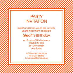 striped square party invitations