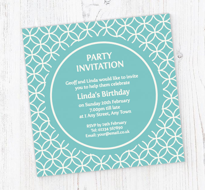 vintage circles party invitations