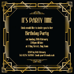 art deco party invitations