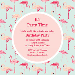flamingos party invitations
