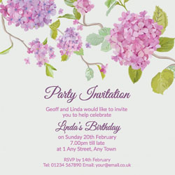 pink blossom party invitations