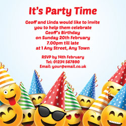 emoji birthday party invitations