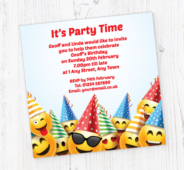 emoji birthday party invitations