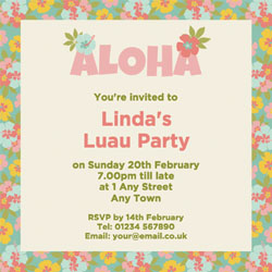 hawaiian birthday party invitations