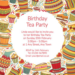 birthday tea party invitations