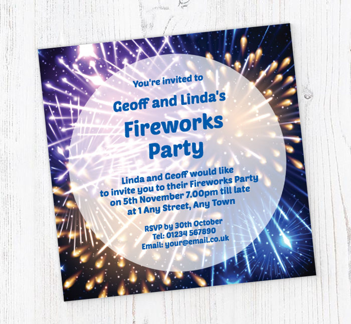 firework display party invitations