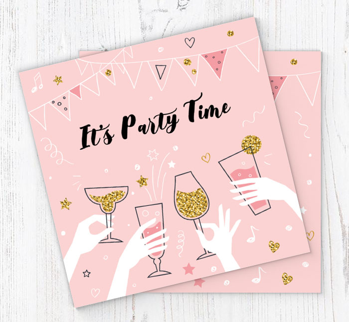 pink cocktail party invitations