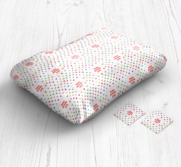 love hearts wrapping paper