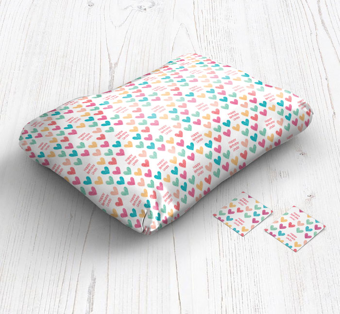 colourful hearts wrapping paper