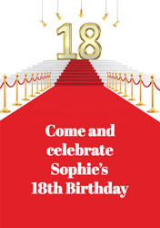 red carpet 18th party invitations