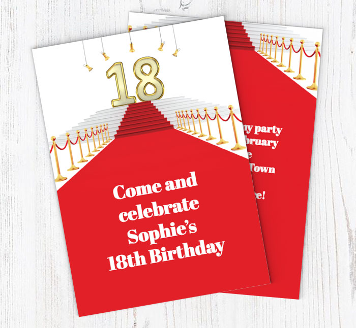 red carpet 18th party invitations