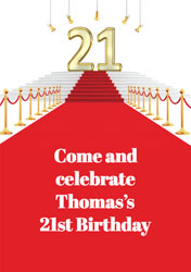 red carpet 21st party invitations