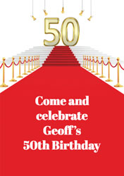 red carpet 50th party invitations