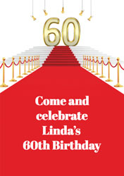 red carpet 60th party invitations