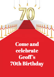 red carpet 70th party invitations