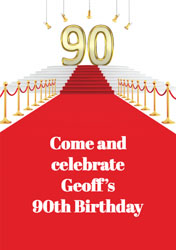 red carpet 90th party invitations