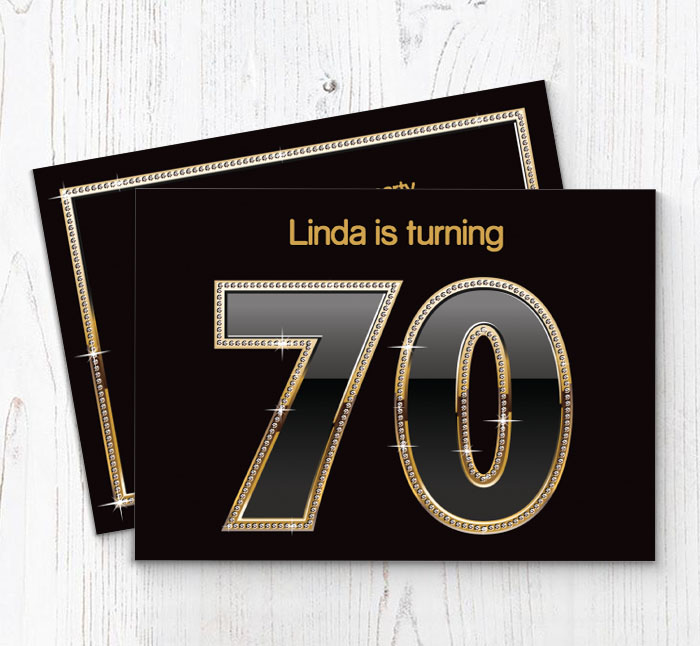 70th Birthday Party Invitations | Personalise Online Plus Free Envelopes | Putty Print