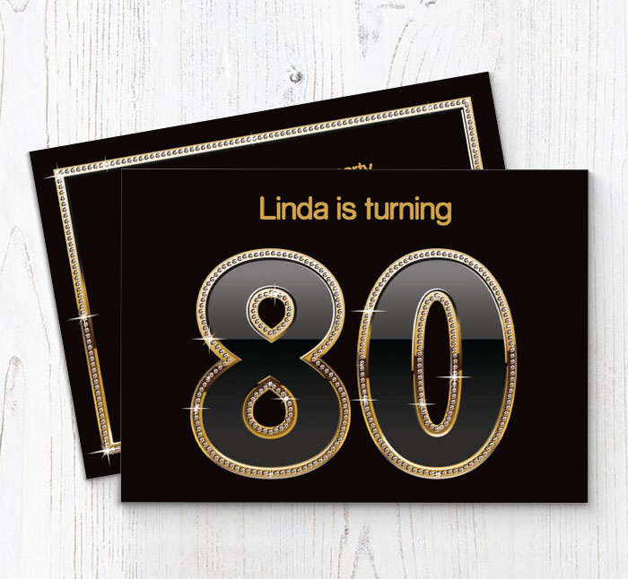 80th birthday party invitations