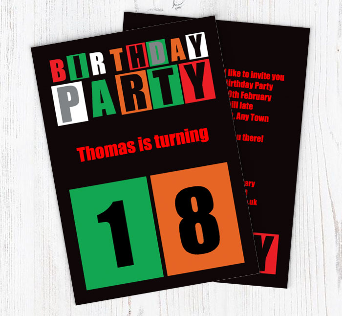 cut out 18th birthday party invitations