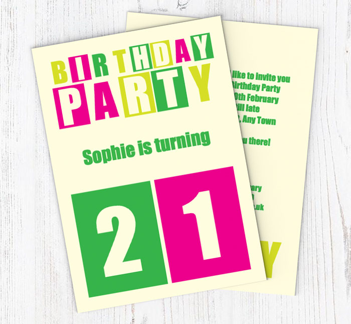 cut out 21st birthday party invitations