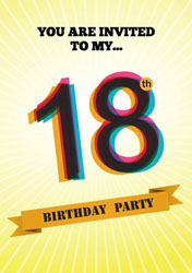 retro 18th birthday party invitations