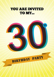 retro 30th birthday party invitations