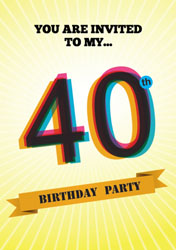retro 40th birthday party invitations
