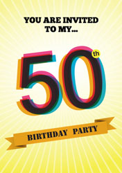 retro 50th birthday party invitations