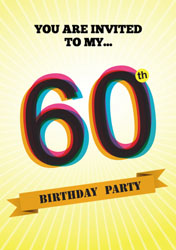 retro 60th birthday party invitations